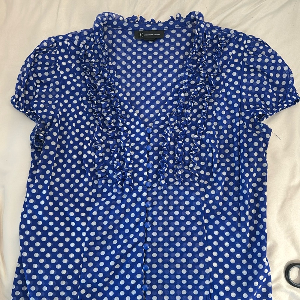 Blue Polka Dot INC Top